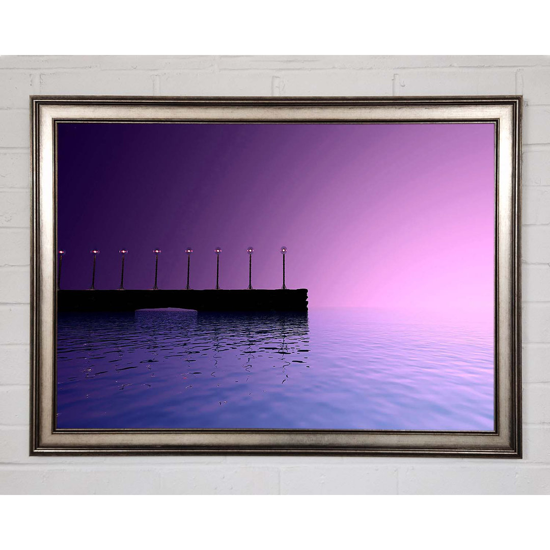 Purple Sky Pier - Einzelner Bilderrahmen Kunstdrucke