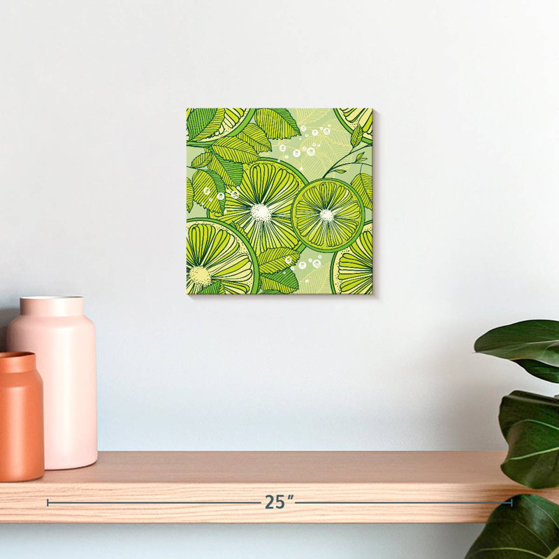 Yarlin Lime And Mint Pattern, 10'' H x 10'' W