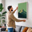 Mountain at Sunrise Minimalist - Wrapped Canvas-556518667-556518710