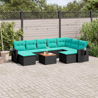 Ensemble de canapé de patio avec coussins en rotin 10 pièces Vidaxl