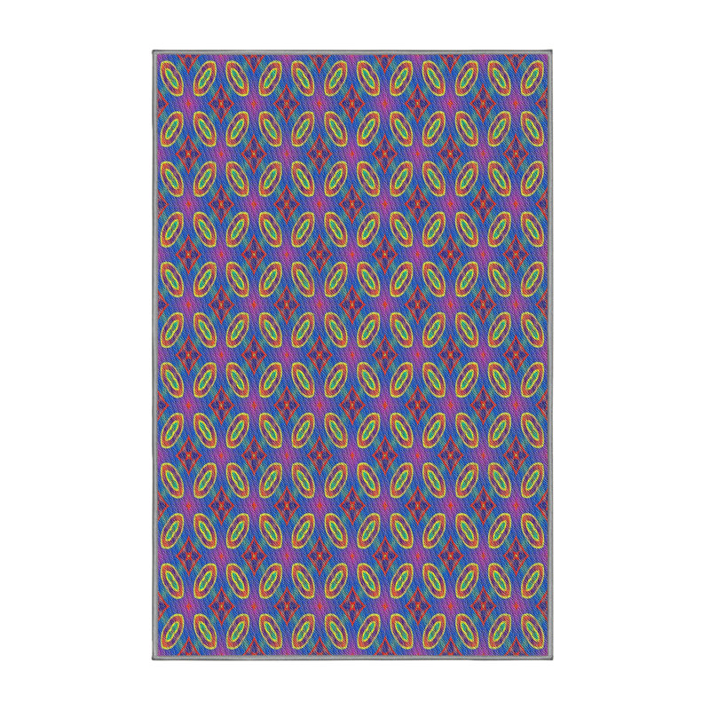Tapis de zone mauve à motifs Gisèle, Rectangle 5 pi x 7 pi