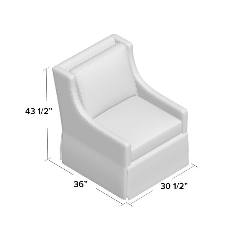 Kimball Swivel Slipcovered Armchair, 9953 Mink, Stationary
