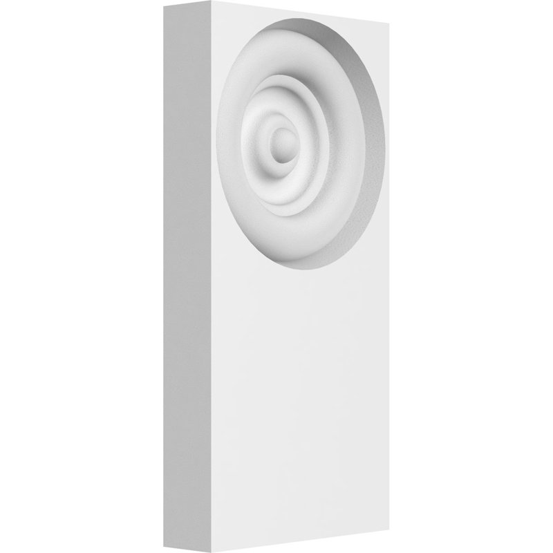 Standard Foster Bullseye Plinth Block with Square Edge, 4" H x 2" W x 0.5" D
