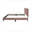 Lit tapissier ajustable capitonné simple avec support central pour chambre à coucher et lin rose chaud