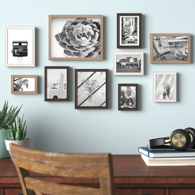 Rayburn Solid + Manufactured Wood Picture Frame - Set of 10 with Mat