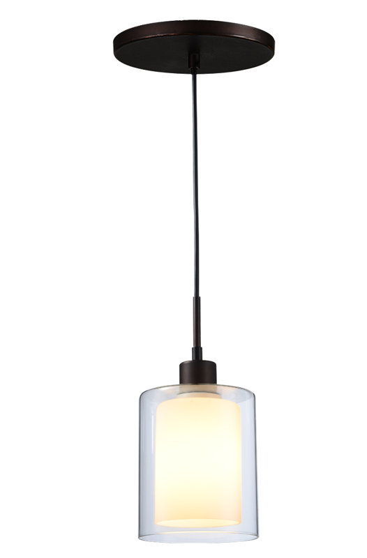Pittsfield 1 - Light Single Pendant, Opal, Bronze