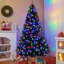 Arbre de Noël articulé artificiel noir 6 pi avec 920 branches et 280 lumières DEL de couleur, idéal pour un décor de Noël moderne, arbre de Noël