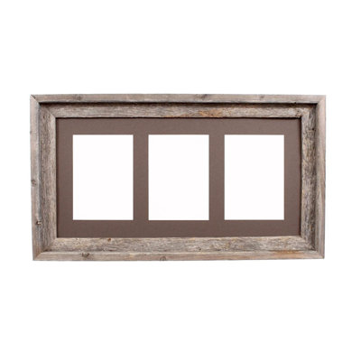 5" x 7" Gray Solid Wood Hanging Picture Frame with Mat