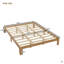 Cadre de lit plateforme grand en bois - Cadre de lit grand en bois massif de 12 pouces avec support de lattes, aucun sommier requis, assemblage facile en pin