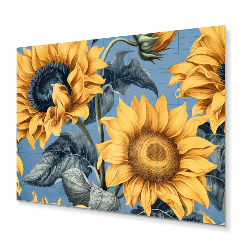 Décoration murale tournesol Golden Collage - tournesols en métal, H 12 po x l 20 po x P 1 po