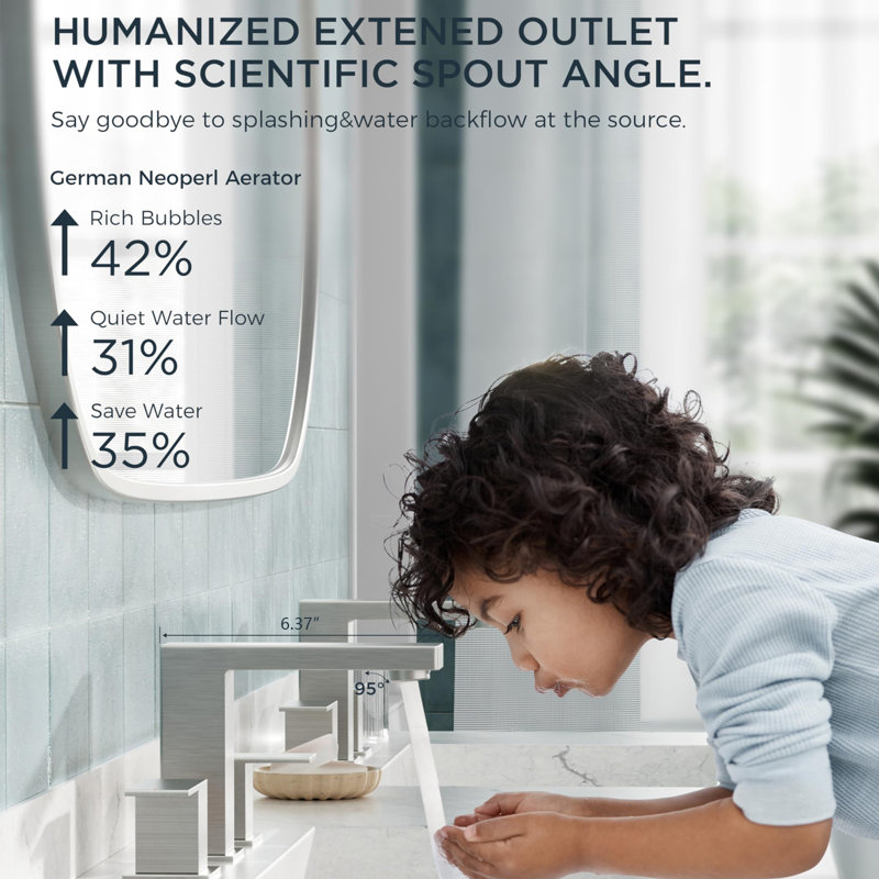 Robinet de lavabo de salle de bain 2 trous 3 trous avec bonde escamotable, Nickel brossé