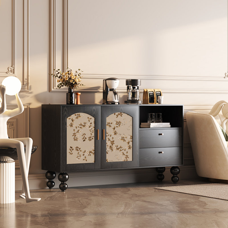Buffet rétro français de luxe léger, Noir