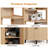 69.7’’H X 17.7’’ W Rattan And Wood Fan-Shaped Storage Bookcase With Doors, 3-Tier Corner Shelf With Cabinet-2024714961