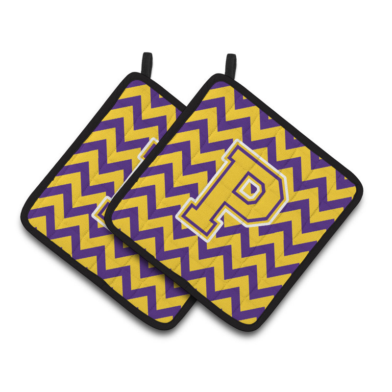 Poignée à chevrons, P, Mauve / doré
