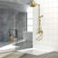 Système de douche thermostatique exposé 48 po mural avec douche à main 1,75 GPM et poignées levier-98155611