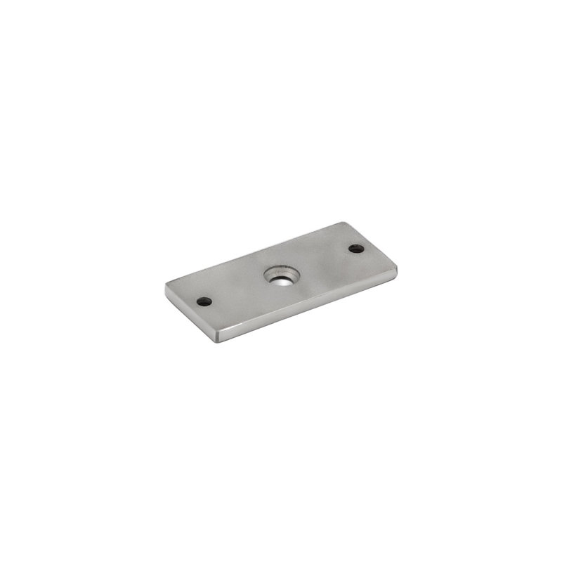 Selle de poteau 180 degrés FHC PF1PS pour rail plat - Acier inoxydable poli, Polished Stainless