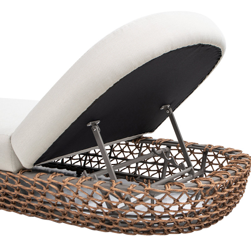 Demars 80.5" Sunbrella Upholstered Woven Patio Lounger
