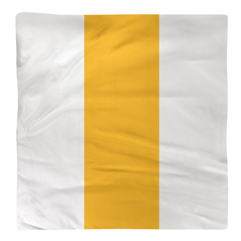 Striped Square Napkin, 10" x 10", White/Pittsburgh Gold/White, Polyester