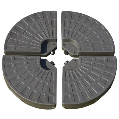 4 Pieces Cantilever Patio Umbrella Base, Fan Shaped Umbrella Weight W/ Built-In Handles & Rugged Material, 148 Lbs Water And 220 Lbs Water And Sand