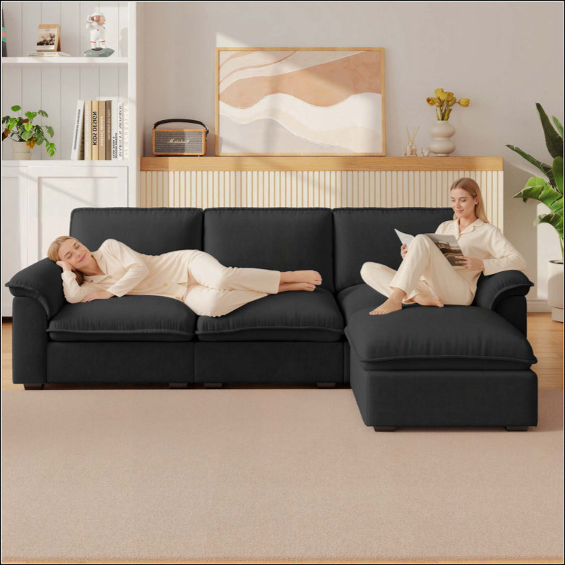 Canapé modulaire Cloud Couch For L, Noir