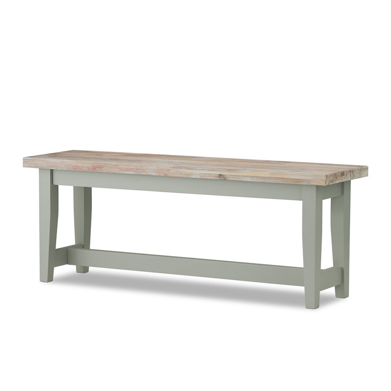 Doria Solid Wood Bench, Sage Green, H44.8 x W120 x D32cm
