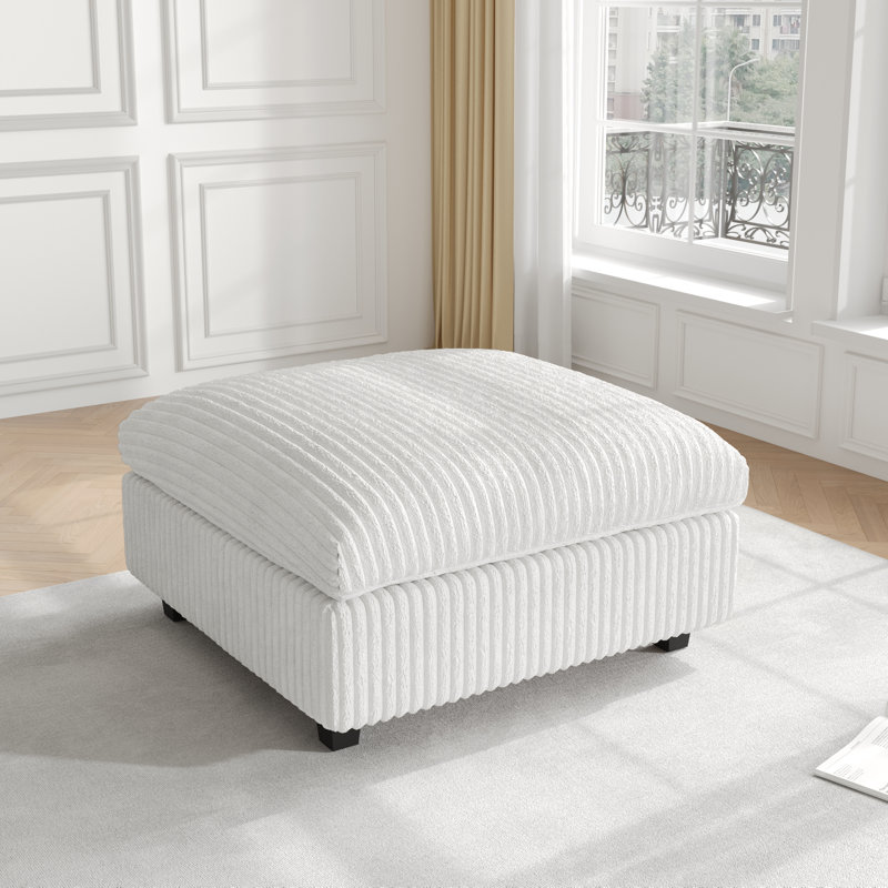 Upholstered Sectional Sofa Ottoman, Beige