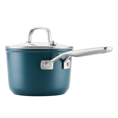 Kitchenaid Hard-Anodized Ceramic Induction Saucepan With Lid, 2-Quart, Agave