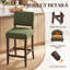 Tabouret de bar moderne en bois massif rembourré, 66 cm de hauteur, avec dossier et repose-pieds (ensemble de 6)-630031772