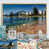 Toile avec cadre flottant or