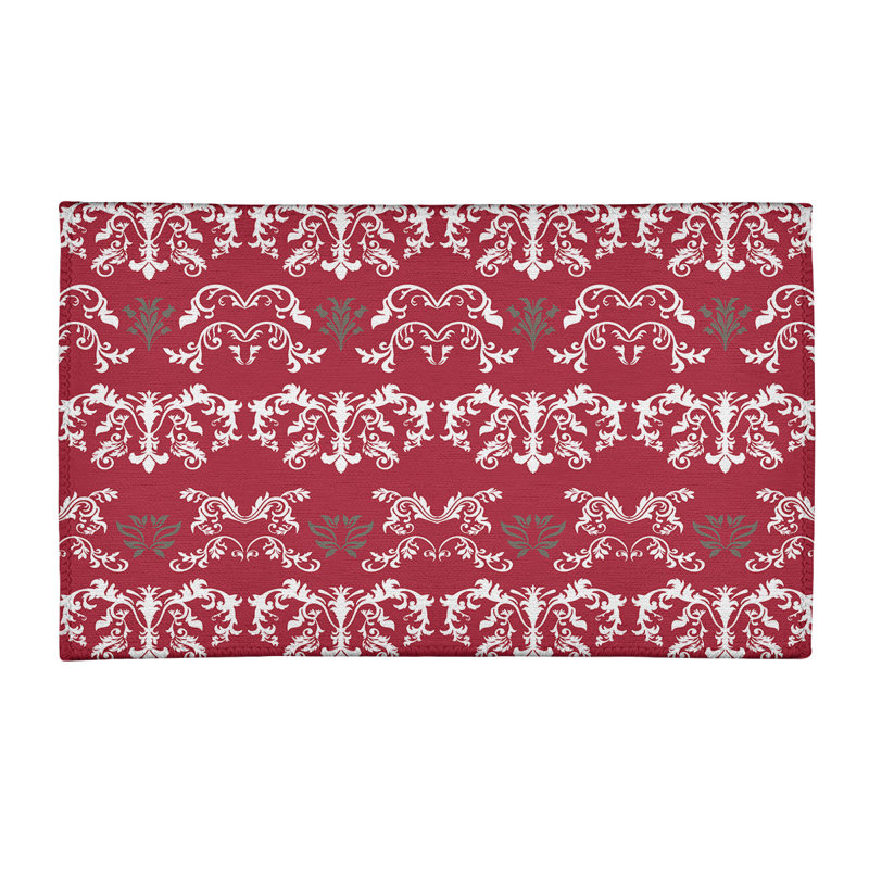 Damask Indoor Rug, Rectangle 2' x 3'