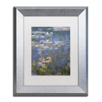 "water lilies iv 1840-1926" par claude monet, reproduction d’art sur toile encadrée