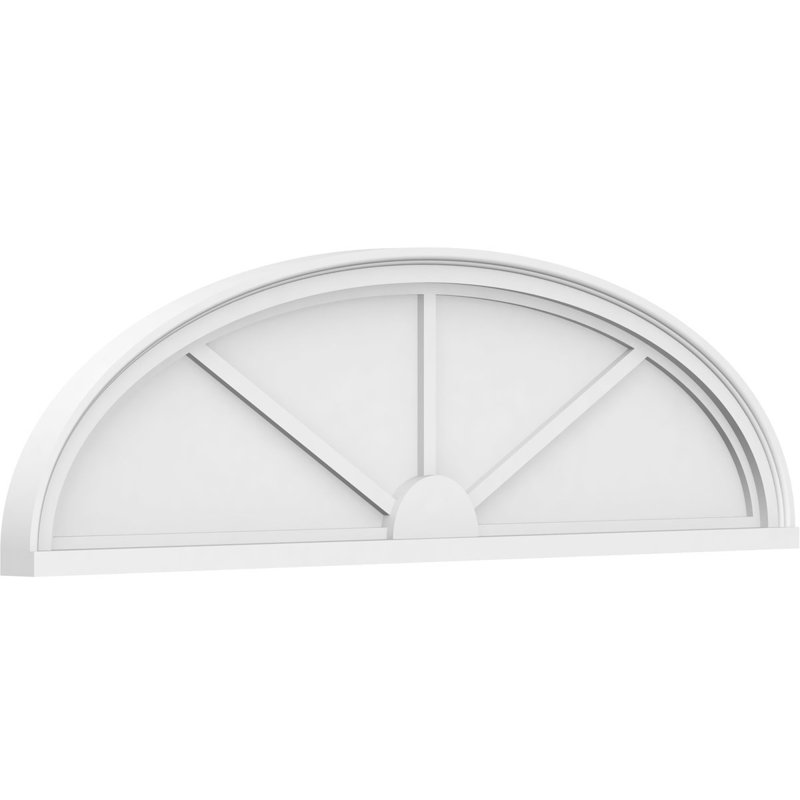 Fronton elliptique en PVC de qualité architecturale à 3 rayons, H 22 po x l 84 po x P 2 po