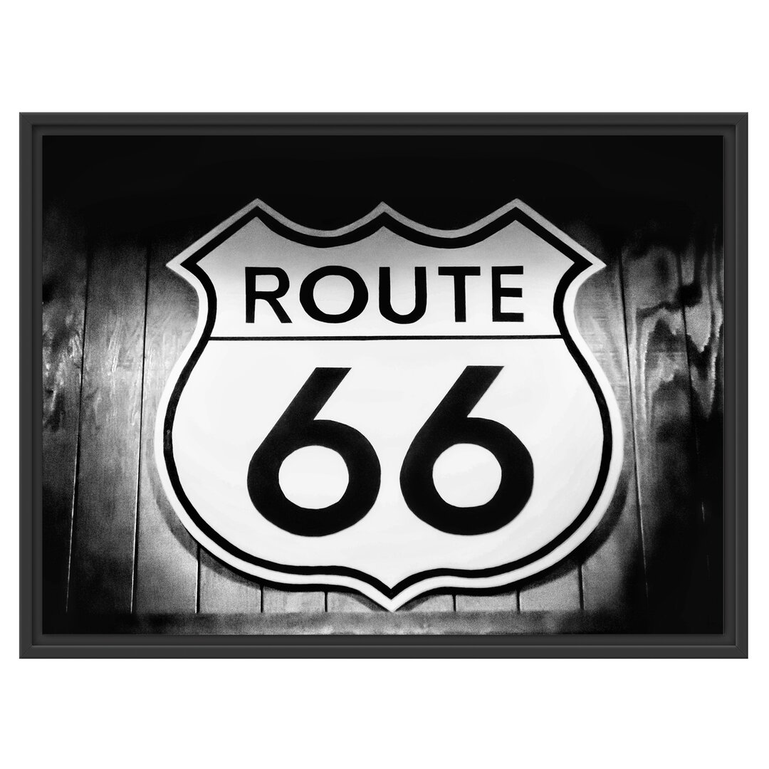 Gerahmtes Wandbild Modernes Route 66 Schild