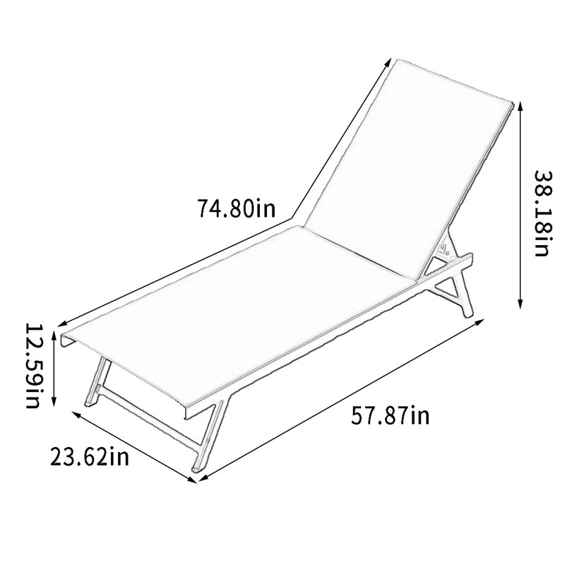 Chaise longue d'extérieur en alliage d'aluminium Njomza, Blanc