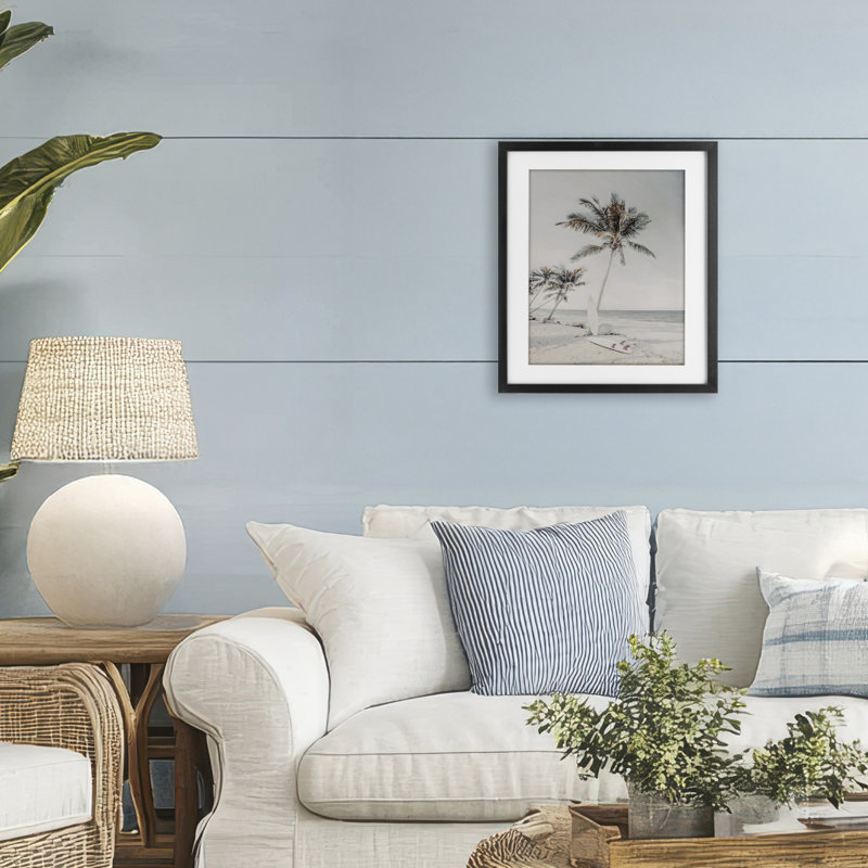 «Take A Rest Palm Tree», reproduction encadrée sous verre, design par LSR Design Studio, Cadre noir minuit, H 16 po x l 13 po
