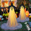 Décoration d'Halloween illuminant les fantômes (2 pièces) - Fantômes effrayants de 59 po de hauteur avec guirlandes lumineuses à distance (fonction minuterie)