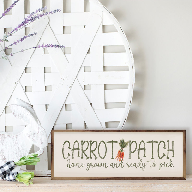 Carrot Patch Home Grown - blanc, H 4 po x l 12 po x P 1 po