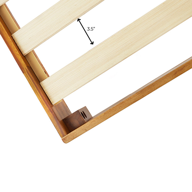 Vivian Solid Wood Platform Bed with Headboard, Rustic Bed Frame