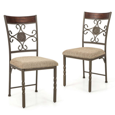 August Grove® Set Of 2 Dining Room Chairs Armless Kitchen Chairs Set With Seat Cushion