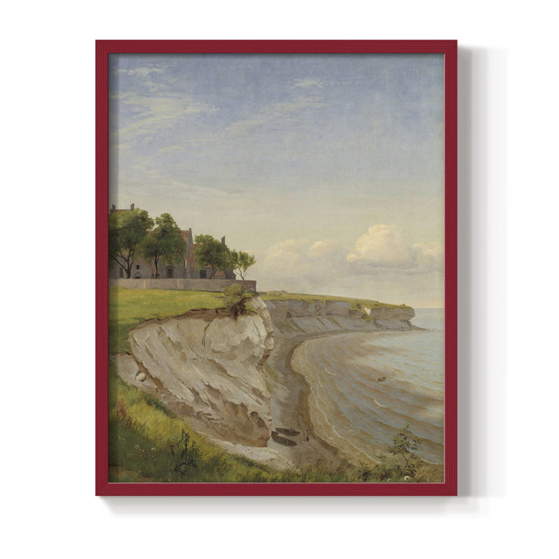 Impression encadrée rétro Vintage Nautical Print - bois massif, Rouge, H 21 po x l 17 po