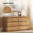 Waynesville Modern 60"W 6-Drawer Oak Wood Dresser with Removable Jewelry Tray-837266679