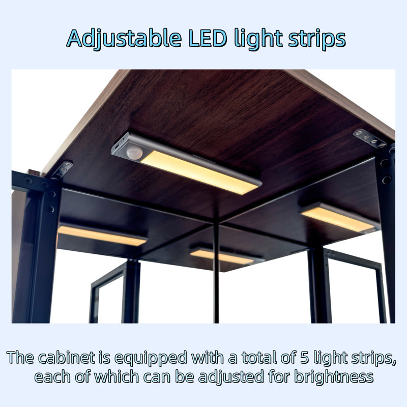 Glass Door Display Cabinet With Lighting