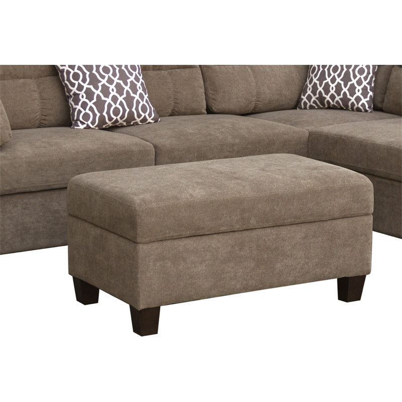 Domenico 103.5"W Brown Fabric Sectional Sofa With Right Facing Chaise