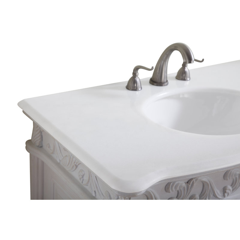 Ensemble de meuble-lavabo simple 36 po Aurillac, Blanc antique, Blanc pur