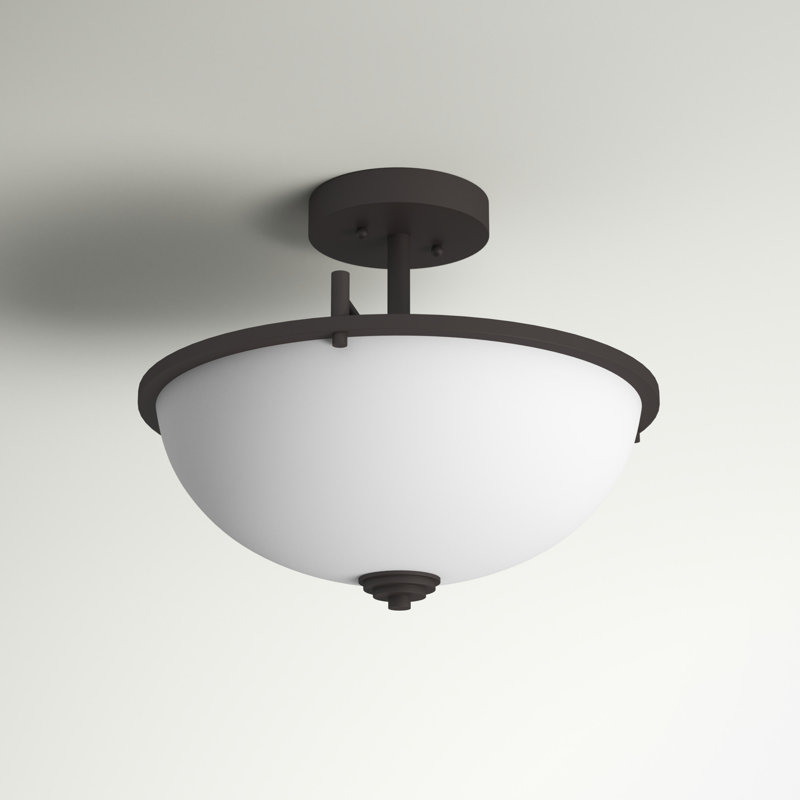 Brucker Glass Semi Flush Mount