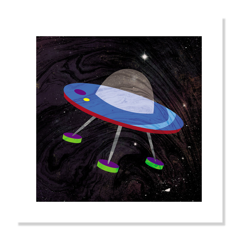 Impression sur papier roulée «Spaceship Adventure Four», H 20 po x l 20 po x P 1 po