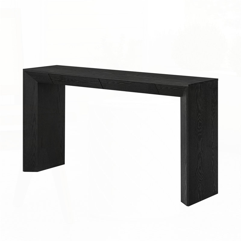 Modern Farmhouse Console Table with Drawers, Black