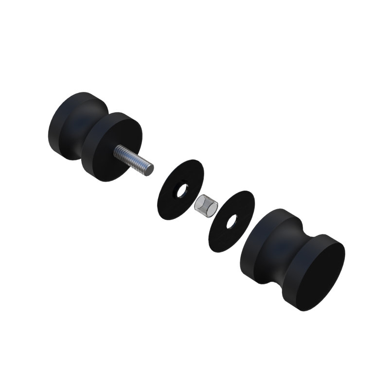 Double porte de douche en verre, Noir mat