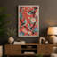 Puffins and Folk Flowers Boho - Wrapped Canvas-620920483-620920480
