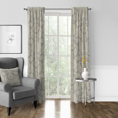 Indali 100% Cotton Floral Room Darkening Pinch Pleat Single Curtain Panel